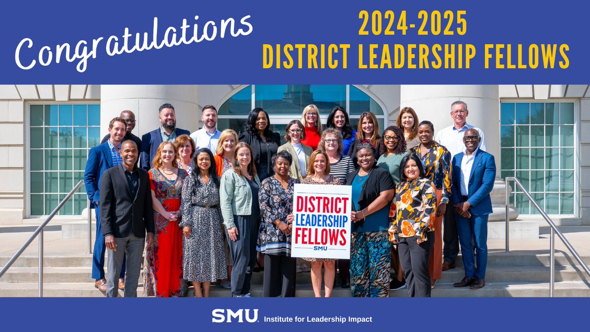 🎉Congratulations🎉to the 2024-2025 cohort of SMU District Leadership Fellows for competing the program!  Read reflections from the cohort: blog.smu.edu/leadershipimpa…  

Apply to join the next cohort: bit.ly/DLF-2025-App  

#SuptChat #SchoolLeaders #edchat #LeadershipDevelopment