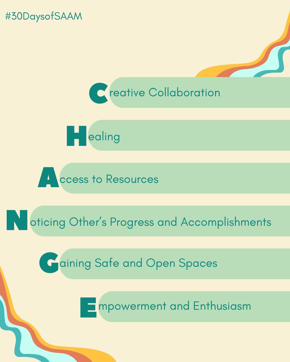 VUProjectSafe's tweet image. &quot;Together We Act, United We Change&quot; is all about how we build our communities. Here are a few differences we think we could make by embodying SAAM&apos;s 2025 theme all year long! #30DaysofSAAM #Change @nsvrc