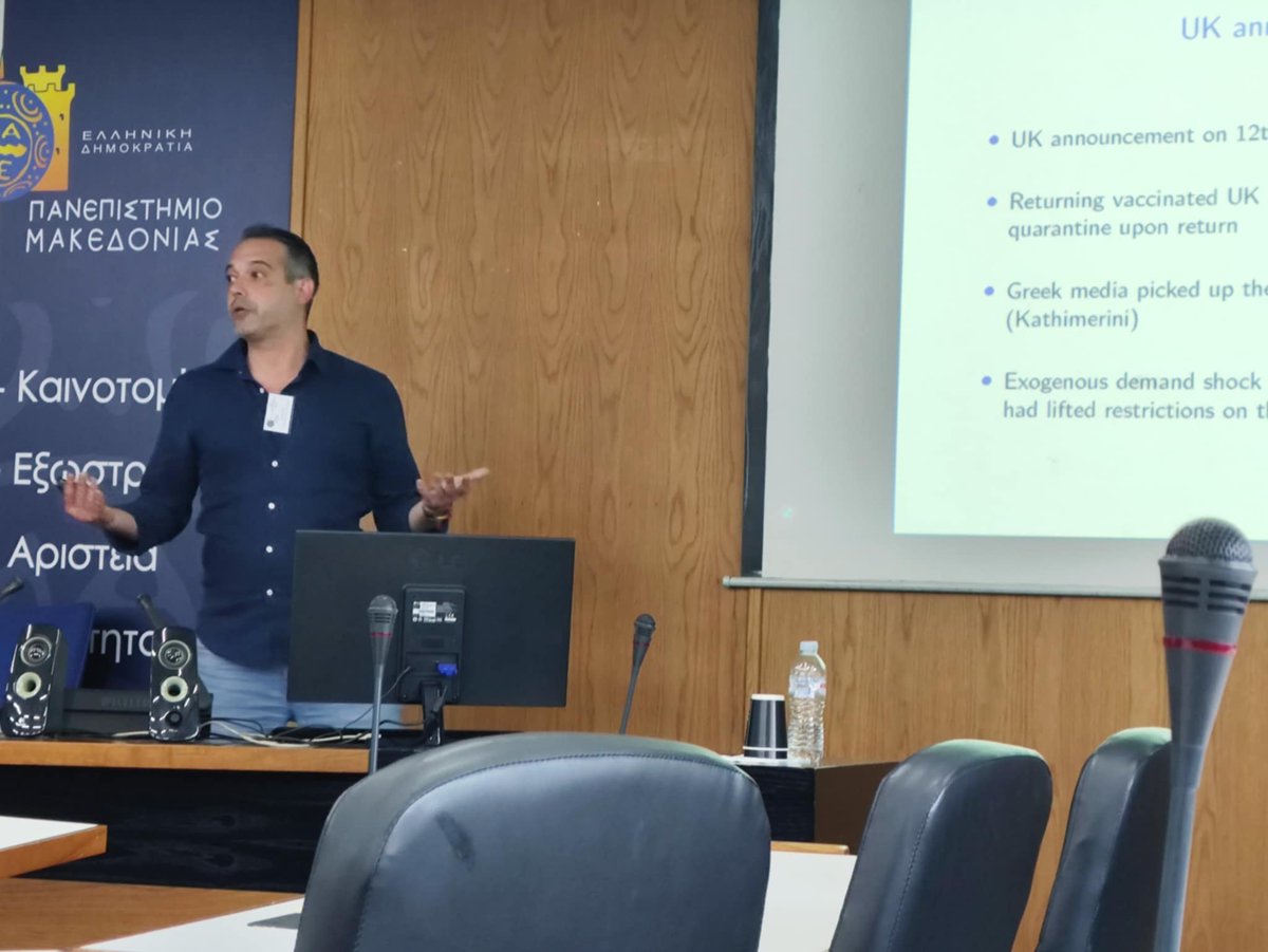 It is a great feeling to return to your alma mater and give a talk. I presented new research with <a href="/ianLal/">𝐈𝐨𝐚𝐧𝐧𝐢𝐬 𝐋𝐚𝐥𝐢𝐨𝐭𝐢𝐬 🇬🇷🇪🇺🇬🇧</a>  on "Economic Incentives and Public Health" at #AMEF