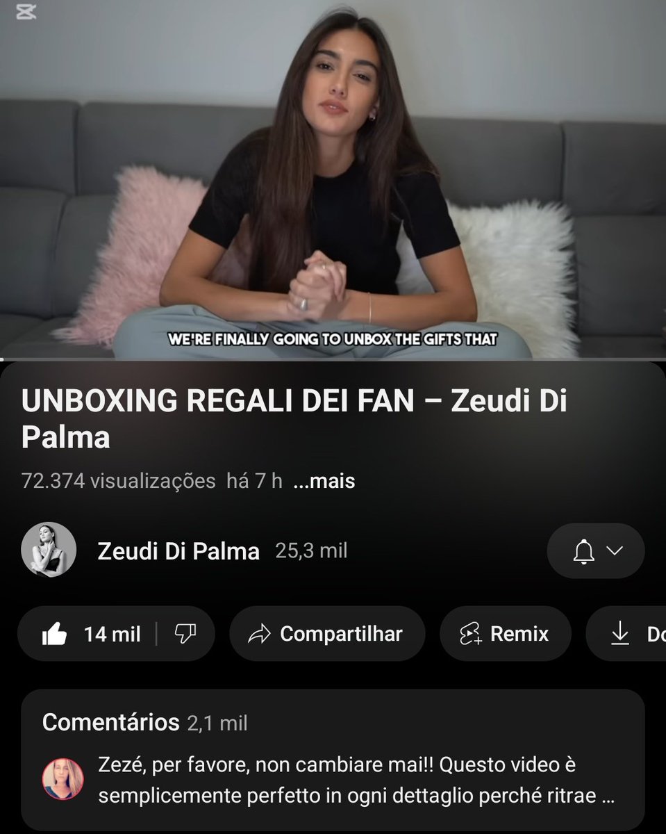 Gente o vídeo da Zeudi estar com 72 mil visualizações em 7 horas, vamos tentar fechar com 100 mil visualizações em 24 horas ??

Aproveitem para comentar e deixar seu like #zeudiners