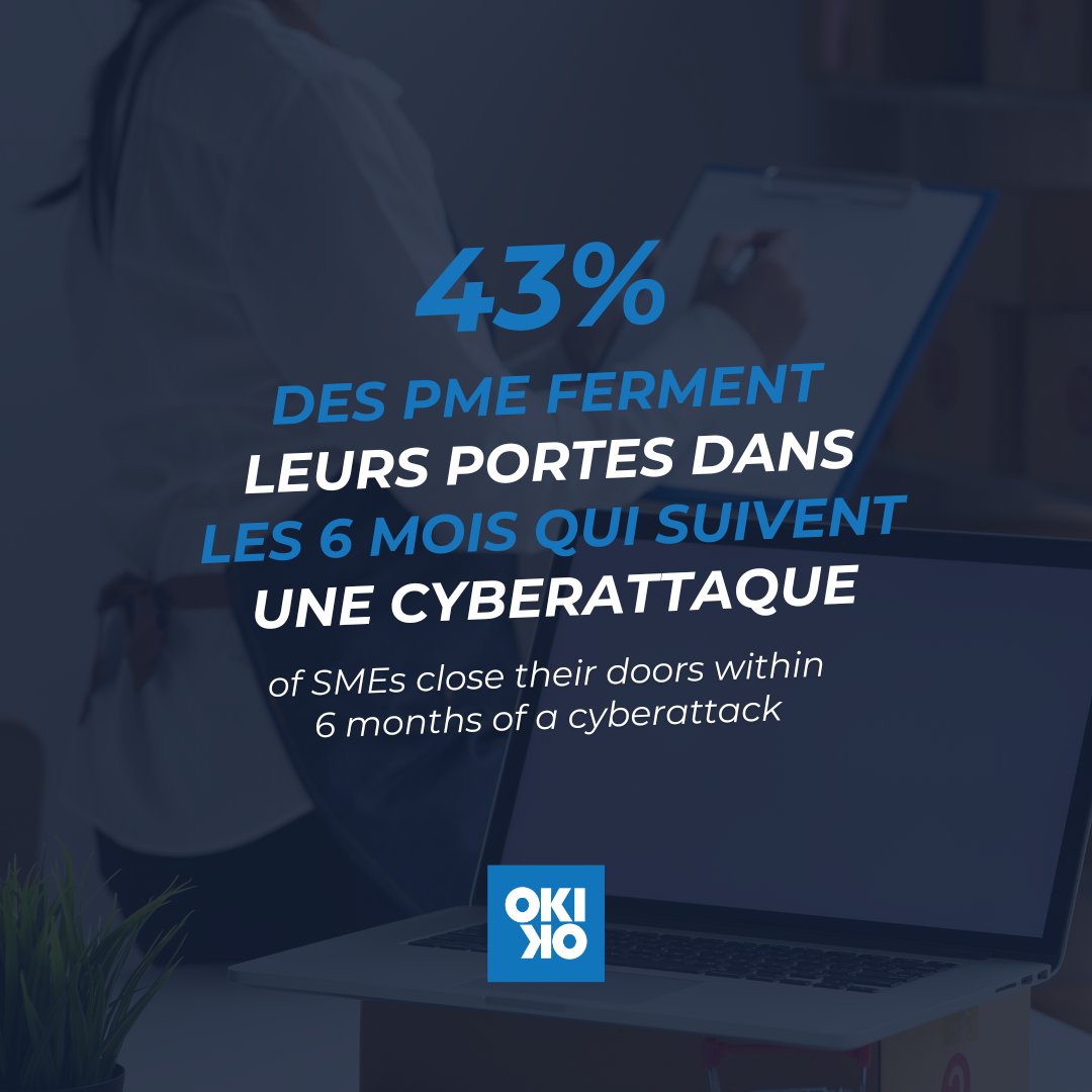 Aucune entreprise n’est trop petite pour être ciblée. Manque de protection = risque élevé. Sécurisez vos données avec OKIOK. 
—
No business is too small to be targeted.
Weak security = high risk. Secure your data with OKIOK. 
okiok.com