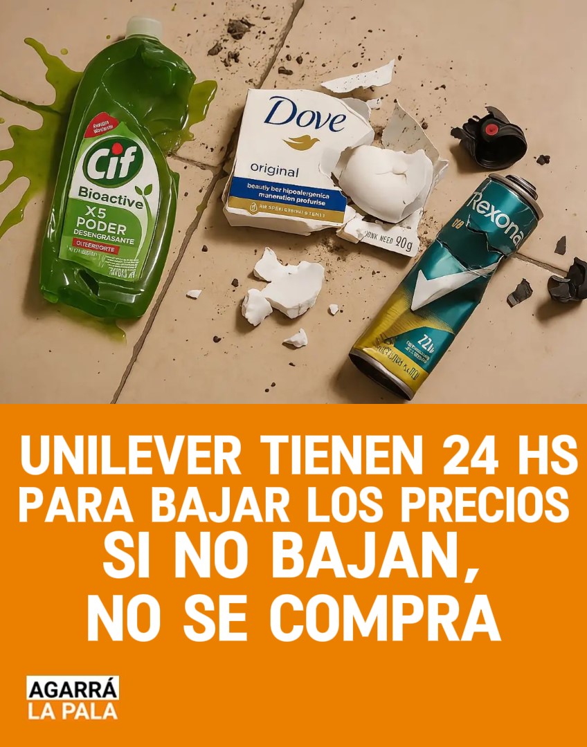 agarra_pala's tweet image. UNILEVER TIENEN 24 HS PARA BAJAR LOS PRECIOS.
SI NO BAJAN, NO SE COMPRA

@JMilei
@Unilever
reclamemos juntos: ig MOLINOS: @molinosriodelaplata ig UNILEVER: @unileverargentina