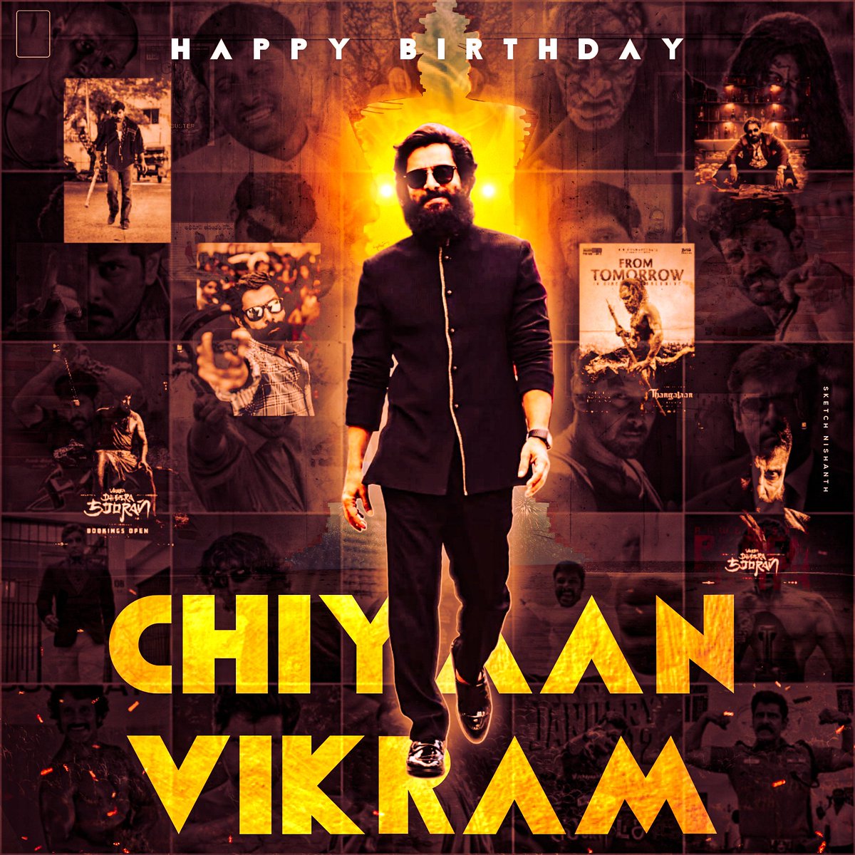 chiyaanCVF's tweet photo. Born to break barriers, built to inspire generations – Happy Birthday to the eternal force of cinema, The ONE & ONLY OUR CHIEF @CHIYAAN !! 👑🔥

எங்களின் உயிர் நாயகனுக்கு இனிய பிறந்த நாள் நல்வாழ்த்துகள்..! ❤️🥳
#ChiyaanVikram #HBDChiyaanVikram 

Stunning design by - @NishanthLeo 🔥
@sooriaruna @Kalaiazhagan15 @mugeshsharmaa @proyuvraaj