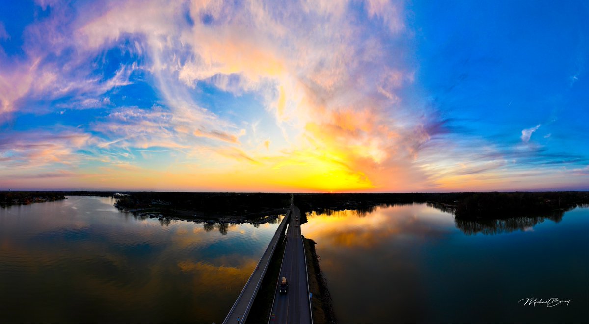 A beautiful Wednesday sunset over the Causeway in Cicero.  <a href="/AnneMarieWTHR/">annemariewthr</a>  <a href="/WTHRcom/">WTHR.com</a> <a href="/RyanMorseWx/">Ryan Morse</a> <a href="/SUPindy/">Paddleboard Indiana</a> <a href="/StormHour/">#StormHour</a> <a href="/ChrisWrightWx/">Chris Wright</a>