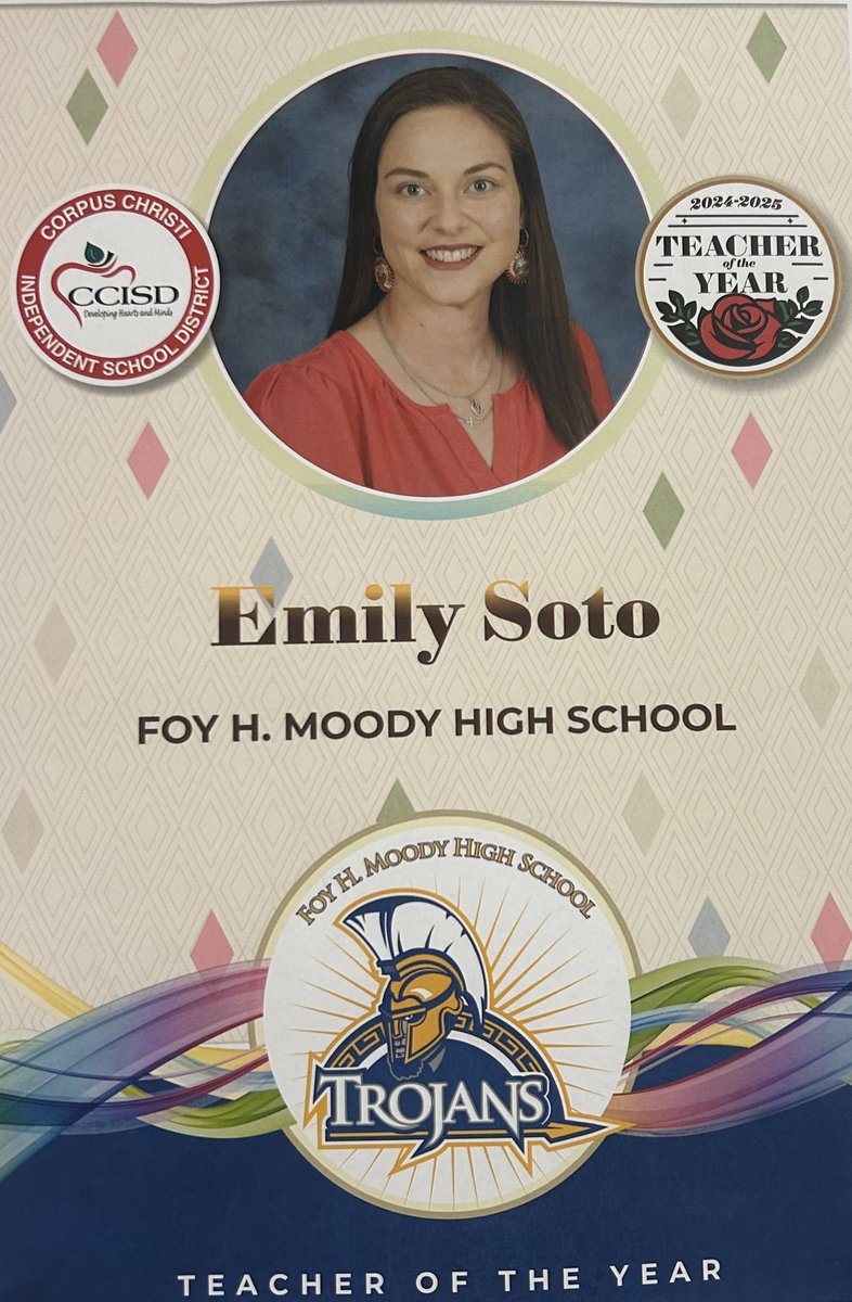 Proud to celebrate our Teacher of the Year, Emily Soto! Your dedication, passion, and impact on our students inspire us all. Congratulations — we are so proud of you! <a href="/CCISD/">CCISD</a> <a href="/DrSandraClement/">Dr. Sandra Clement</a> <a href="/r0hernandez/">Dr. Roland Hernandez</a>