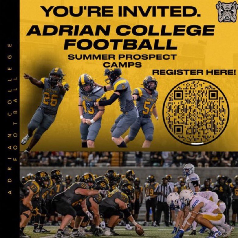 Thank you <a href="/JebPalka/">Jeb Palka</a> for the invite to the <a href="/AdrianCollegeFB/">Adrian College Football</a> camp.