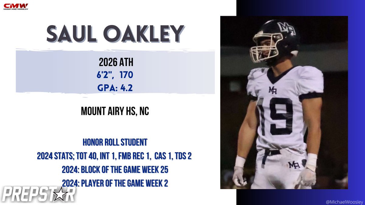 Oakley is a versatile defender with a high football IQ and exceptional athleticism.
His ability to read offensive keys allows him to anticipate plays and react decisively.  Oakley consistently prevents extra yardage and is reliable in open-field situations. <a href="/Saul_Oakley19/">Saul Oakley</a>