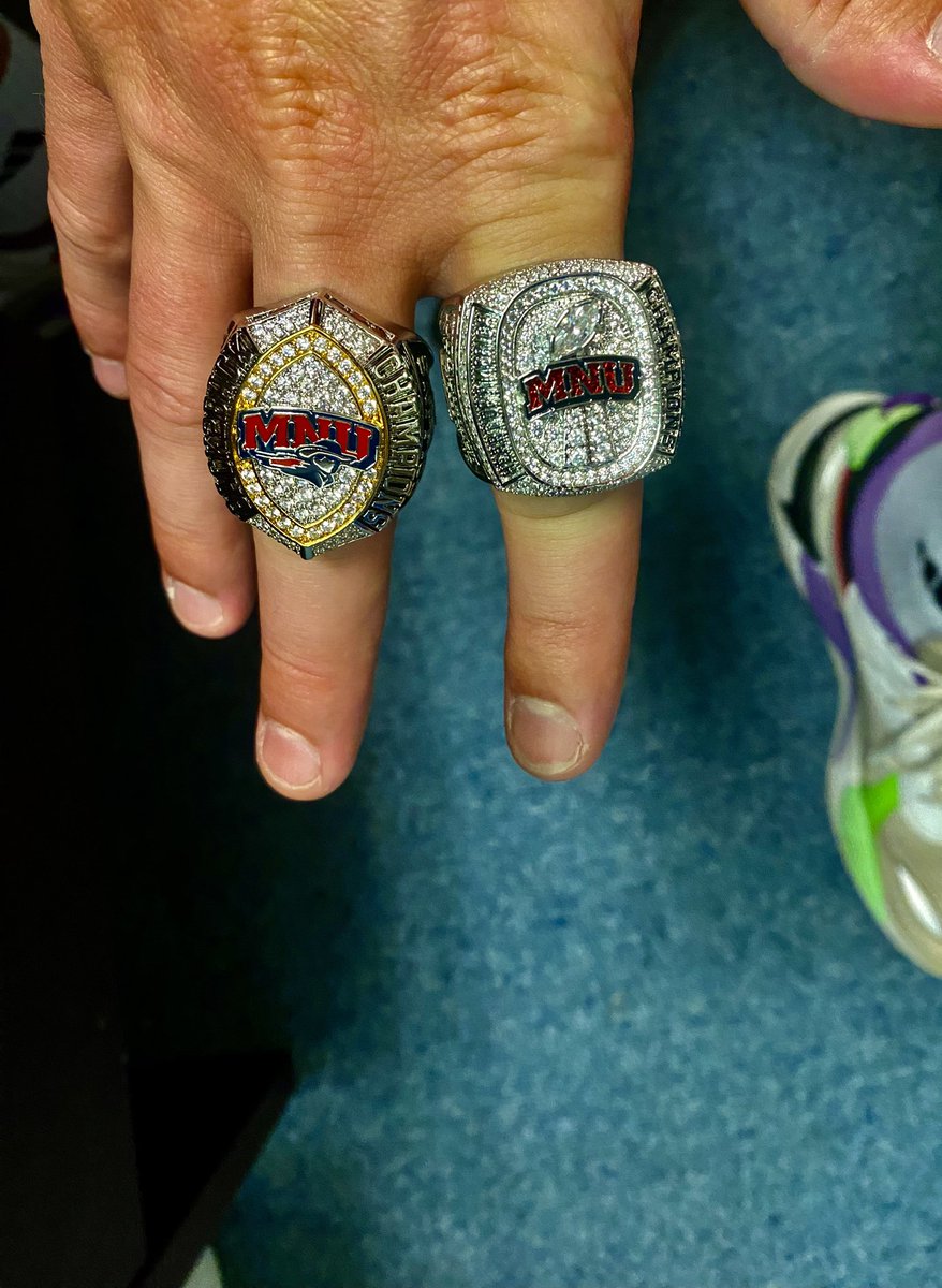 CoachCollinsCj's tweet photo. Got the Back2Back Heart South Conference Championship Rings today!! Who is Next to Join @MNUFootball_ Family ?? https://t.co/vf35w75zWB