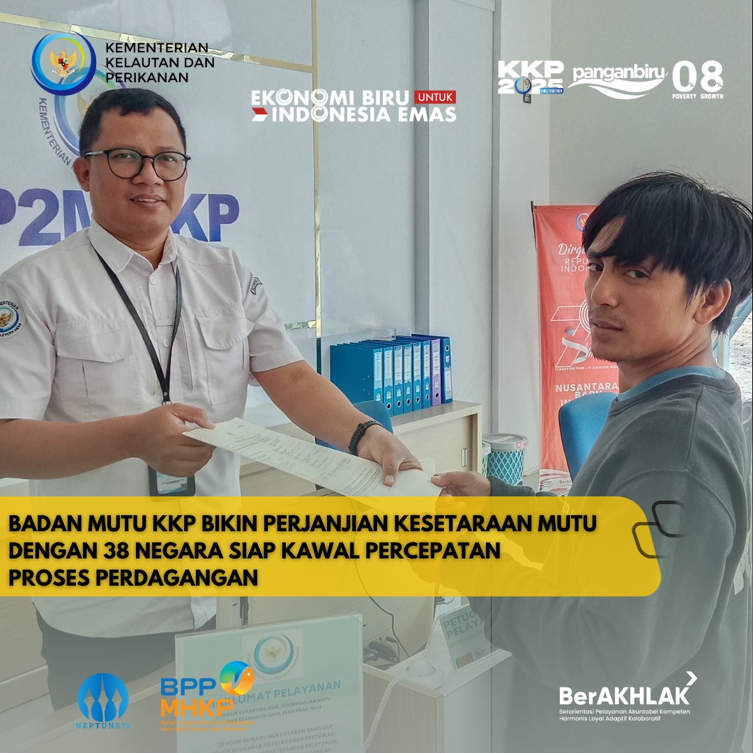 BKIPMPalu's tweet photo. BADAN MUTU KKP BIKIN PERJANJIAN KESETARAAN MUTU DENGAN 38 NEGARA SIAP KAWAL PERCEPATAN PROSES PERDAGANGAN. 
@kkpgoid 
@bppmhkp 
@HamzahSila 
@wawancrab85 https://t.co/JkXqDSwd5B
