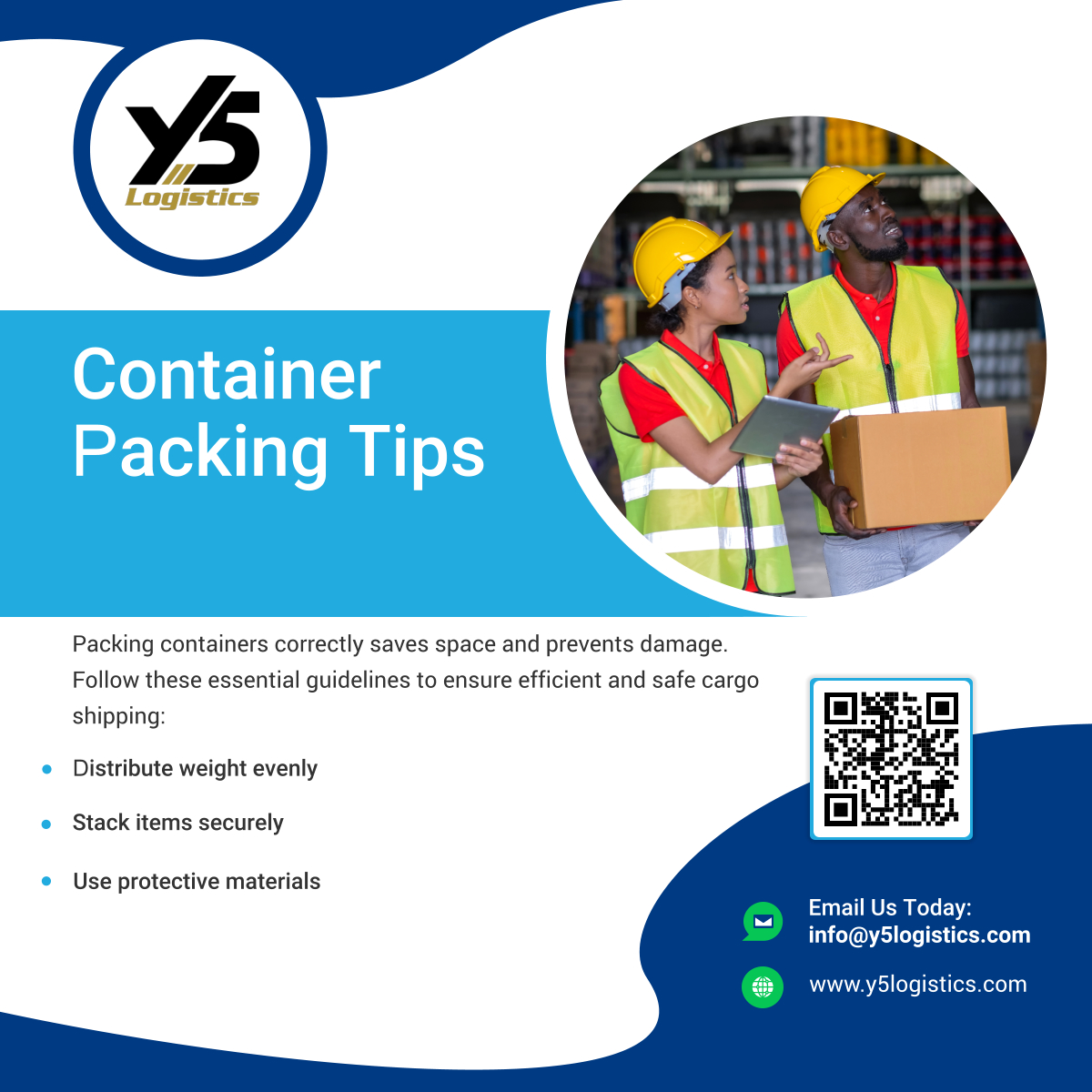 Y5LogisticsInc's tweet image. Proper container packing leads to cost savings and safer deliveries. Distributing weight and securing cargo correctly prevents damages and optimizes space. Make every shipment efficient and secure! 

#Logistics #HarborCityCA #ContainerPacking