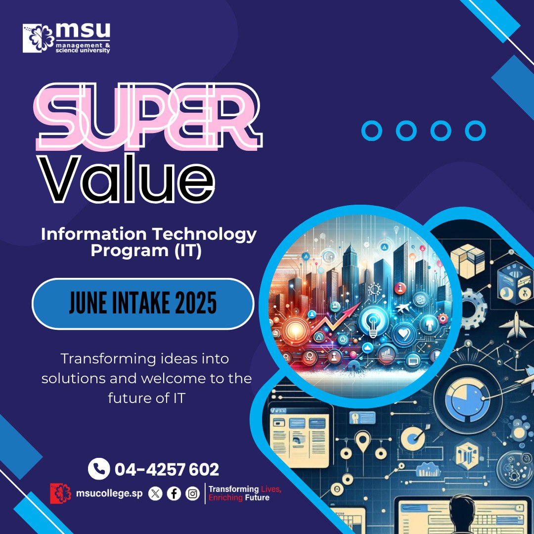 MSUcollege_sp's tweet photo. Unlocking technology skills that open real world doors

☎️: 04-4257602
💻: https://t.co/cH4RVA3aQf

#msumalaysia
#msusungaipetani
#spm2023 
#spm2024
#diploma 
#degree
#supervalue
#bachelorprogram
#diplomaprogram https://t.co/Y2cA2nFzkR