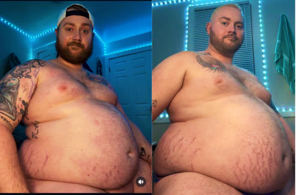 It’s crazy what 4 months can do to the body 😮🐷😎 #gainer #bigbelly #grommr