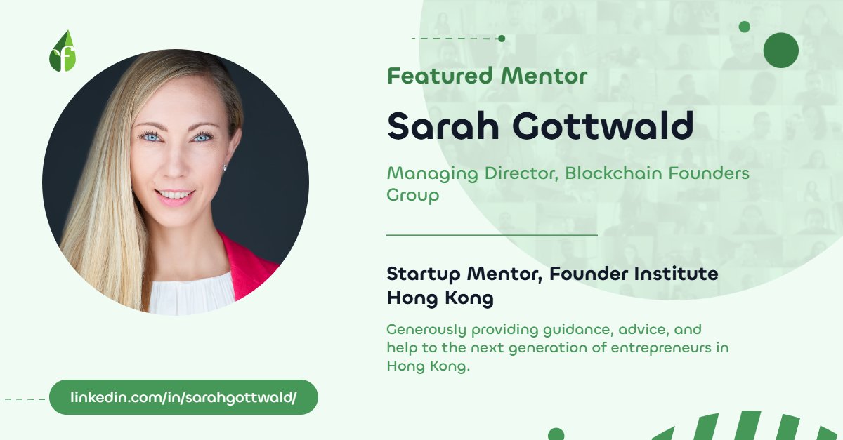 foundinghk's tweet image. We are thrilled to welcome Sarah Gottwald from Blockchain Founders Group @bcfounders at Founder Institute Web3 ASEAN @fihkweb3 as Mentor.

#Web3 #StartupSuccess #MentorshipMatters #HongKong