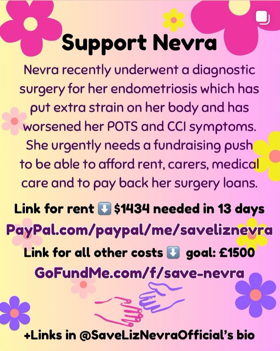 My friends made these graphics to push for a boost for my fundraisers — both need urgent support so I’m not homeless and can survive

Please RT and engage with this post even if you can’t donate!

💜 Rent fund: paypal.com/paypalme/SaveL…

💛 Medical GFM: gofundme.com/f/save-nevra

1/3