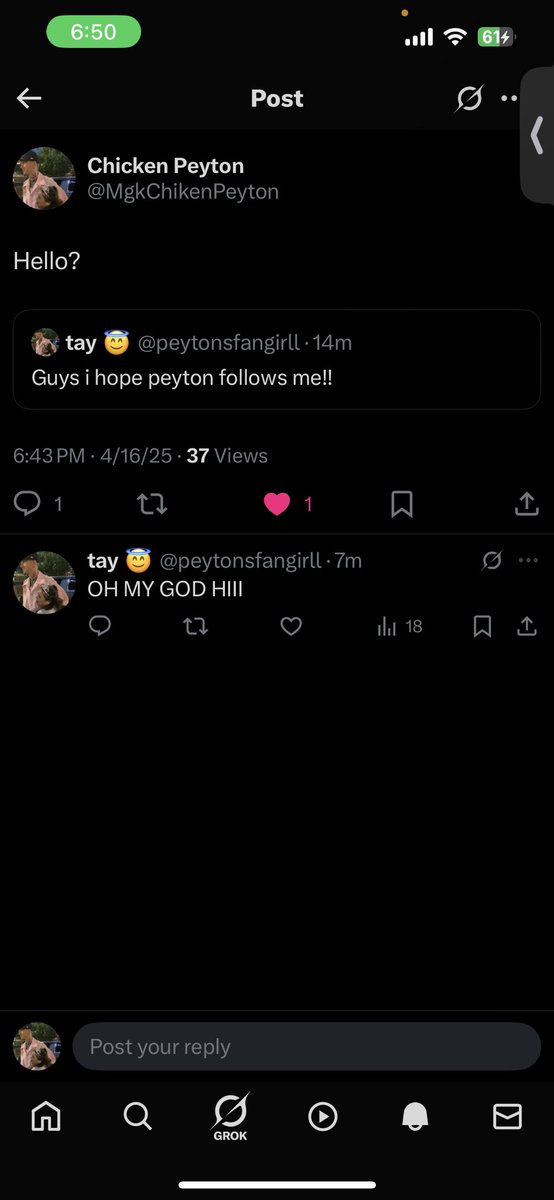 OH MY GOD SHE NOTICED ME!!!!