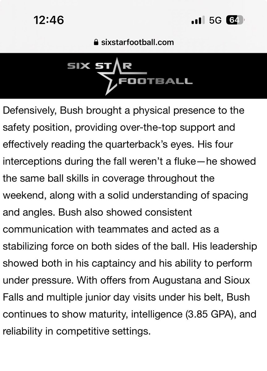 Micah Bush (@bush22micah) on Twitter photo Thank you <a href="/sixstarfootball/">Six Star Football | PLUS+</a> for the write up!! Had a great first 7v7 tournament with <a href="/BAUERS_ELITE/">Bauer’s Elite</a>!! Looking forward to this weekend’s tournament in Des Moines! <a href="/HillsSpeed/">Hills-Beaver Creek Speed/Strength</a> <a href="/OJW_Scouting/">PrepRedzone Oliver</a> <a href="/PrepRedzoneMN/">Prep Redzone Minnesota</a> <a href="/NWahlScouting/">Nate Wahl</a> Thank you <a href="/sixstarfootball/">Six Star Football | PLUS+</a> for the write up!! Had a great first 7v7 tournament with <a href="/BAUERS_ELITE/">Bauer’s Elite</a>!! Looking forward to this weekend’s tournament in Des Moines! <a href="/HillsSpeed/">Hills-Beaver Creek Speed/Strength</a> <a href="/OJW_Scouting/">PrepRedzone Oliver</a> <a href="/PrepRedzoneMN/">Prep Redzone Minnesota</a> <a href="/NWahlScouting/">Nate Wahl</a>