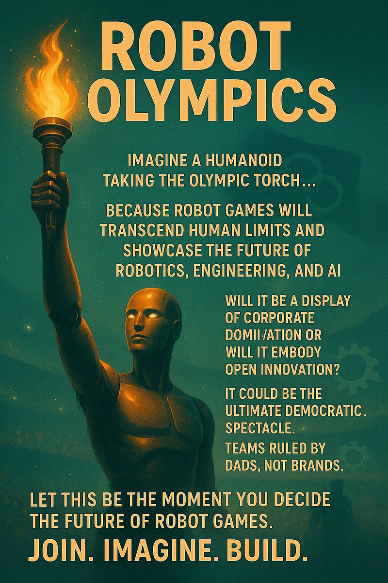 iPhelipeVR's tweet image. What if… the Olympic torch, one day, were passed not to a human—but to a humanoid?

What if nations came together not only to showcase human excellence, but the highest achievements of robotics, engineering, and artificial intelligence?

I believe we are getting closer to…