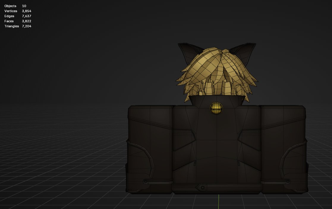 #Roblox #RobloxDev Wip im just training idk abt the tris (I'm not good with hair so I used a reference from sketchfab