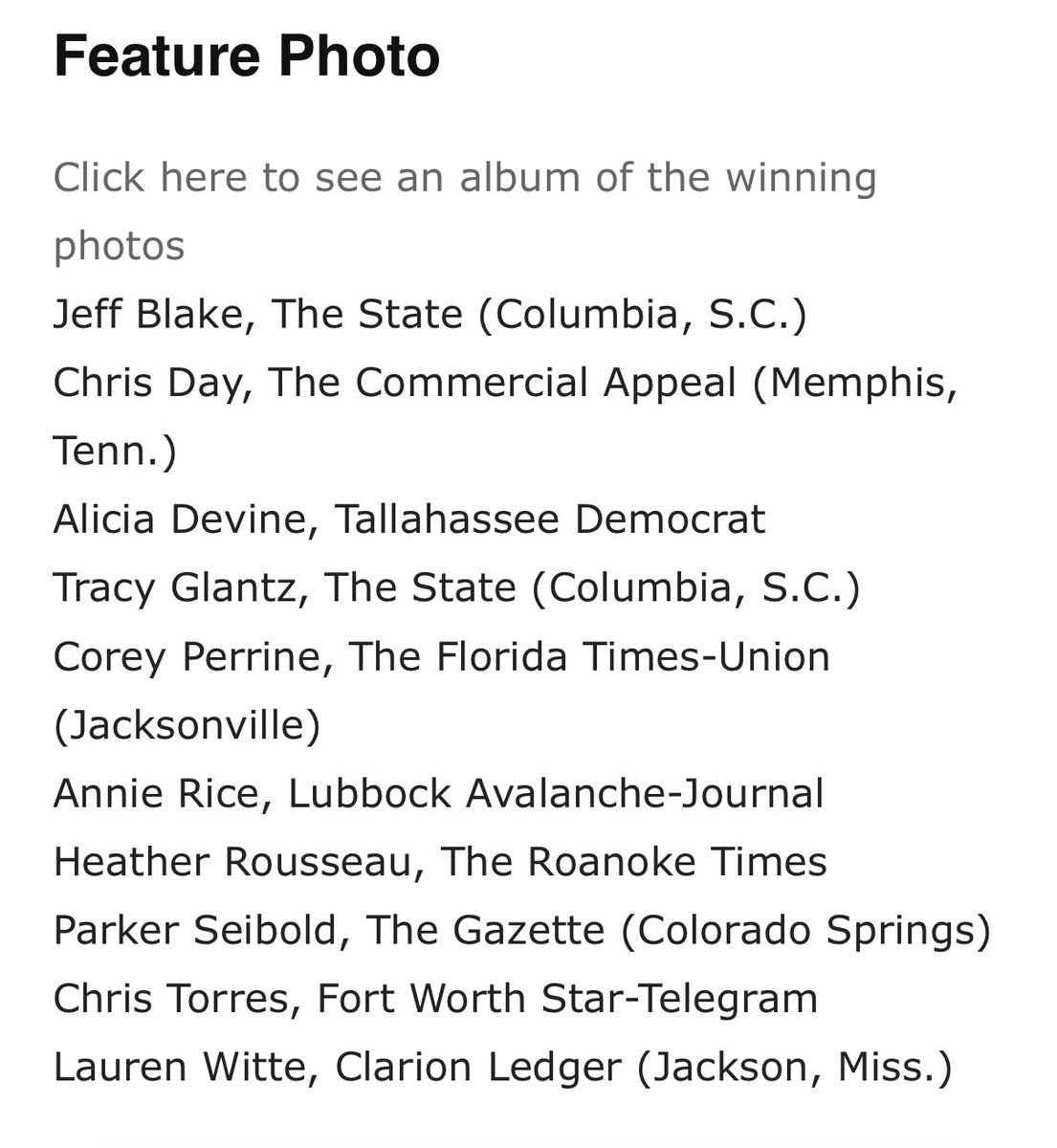 chris_t_torres's tweet image. Humbled to place among the top 10 in the country for Action and Feature photo in this year’s @APSE_sportmedia awards. Thanks to the @startelegram, friends and family for the support—and congrats to all the talented photogs on this list. Honored to share this recognition with yall