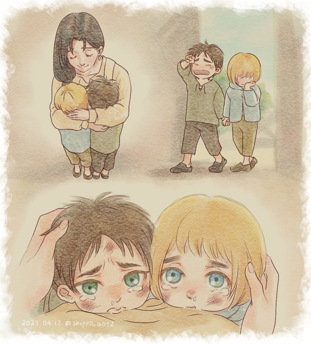shippo_aot2's tweet photo. 幼少期のエレアル③ #eremin https://t.co/0HDcAXuvNM
