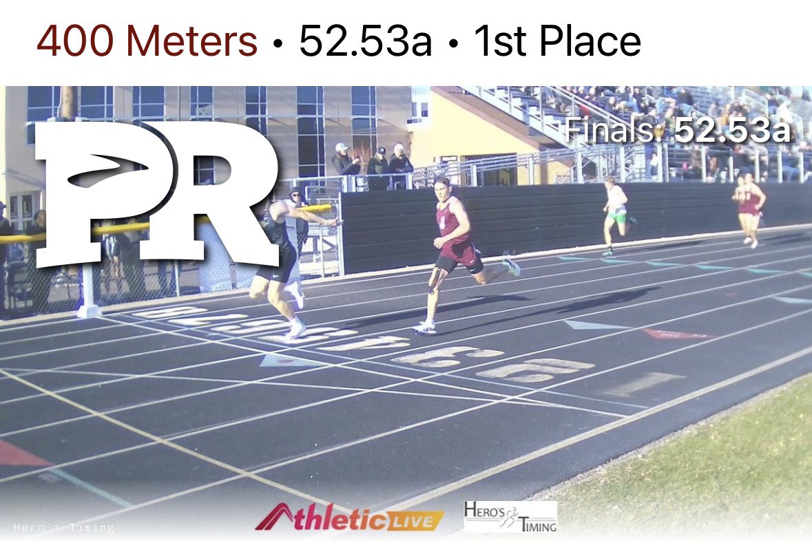 njohnson248's tweet photo. Back to back 400 meter dash PRs https://t.co/ZFdm4y40na