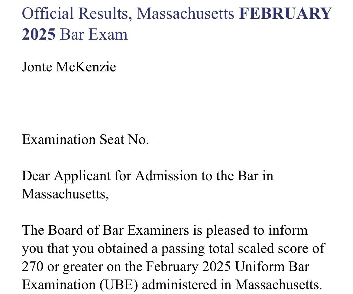 therealjonte_'s tweet photo. Welp, it's official. I passed the February Bar Examination and am officially an Attorney (the first in my family) joining the 5% of Black attorneys! ⚖️ It's been a long journey full of trials tribulations but in the end I prevailed. I look forward to the future ahead🥂 - Fav Esq. https://t.co/cDLgvejxsU