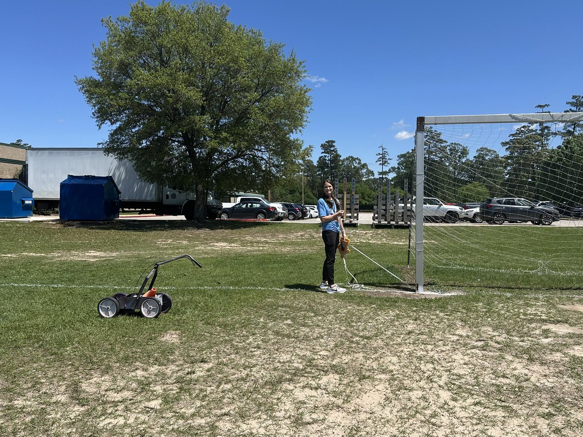 Shout out to our AMAZING coordinator Coach McCann for drawing the lines on our practice field for our season!! We are so lucky to have such a supportive leader! <a href="/HumbleISD_CMS/">Creekwood Middle</a> <a href="/CMSLadyColt_Ath/">CMS Girls Athletics</a>