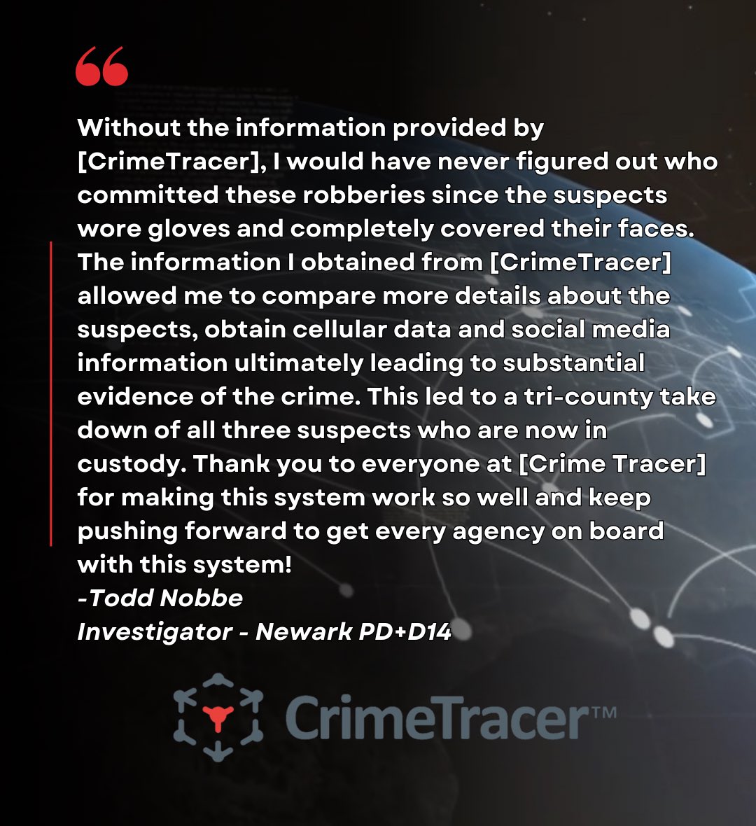 Crime_Tracer's tweet image. CrimeTracer creates case momentum with immediate tactical leads from a law enforcement search engine that supports more than 30 data sources.
Learn more: soundthinking.com/law-enforcemen…