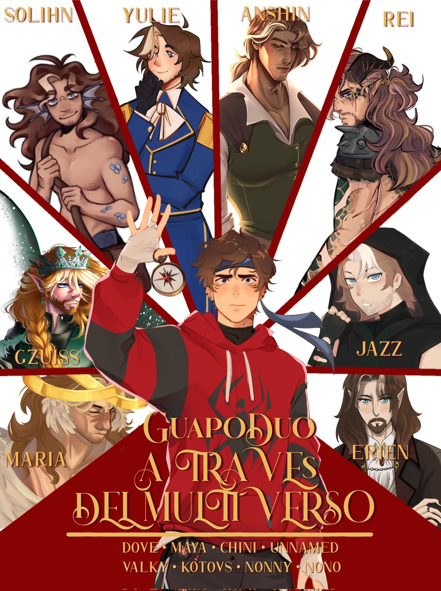 #guapoduoau | 🪻

Guapoduo a través del Multiverso.

Roier encuentra un objeto mágico que lo hace viajar entre universos, donde conoce a muchas otras versiones de Cellbit y se da cuenta del amor que siente por él.

Un collab entre 8 escritores de la comunidad, para ustedes. 🩷