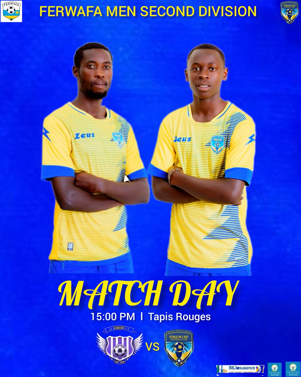 ETOILE DE L'EST FC (@etoile_fc) on Twitter photo FERWAFA MEN SECOND DIVISION
#MATCHDAY
La Jeunesse FC vs Etoile de l'est
<a href="/NgomaDistrict/">Ngoma District</a> <a href="/KireheDistrict/">Kirehe District</a>
<a href="/lajeunessefc/">lajeunessefc</a> FERWAFA MEN SECOND DIVISION
#MATCHDAY
La Jeunesse FC vs Etoile de l'est
<a href="/NgomaDistrict/">Ngoma District</a> <a href="/KireheDistrict/">Kirehe District</a>
<a href="/lajeunessefc/">lajeunessefc</a>