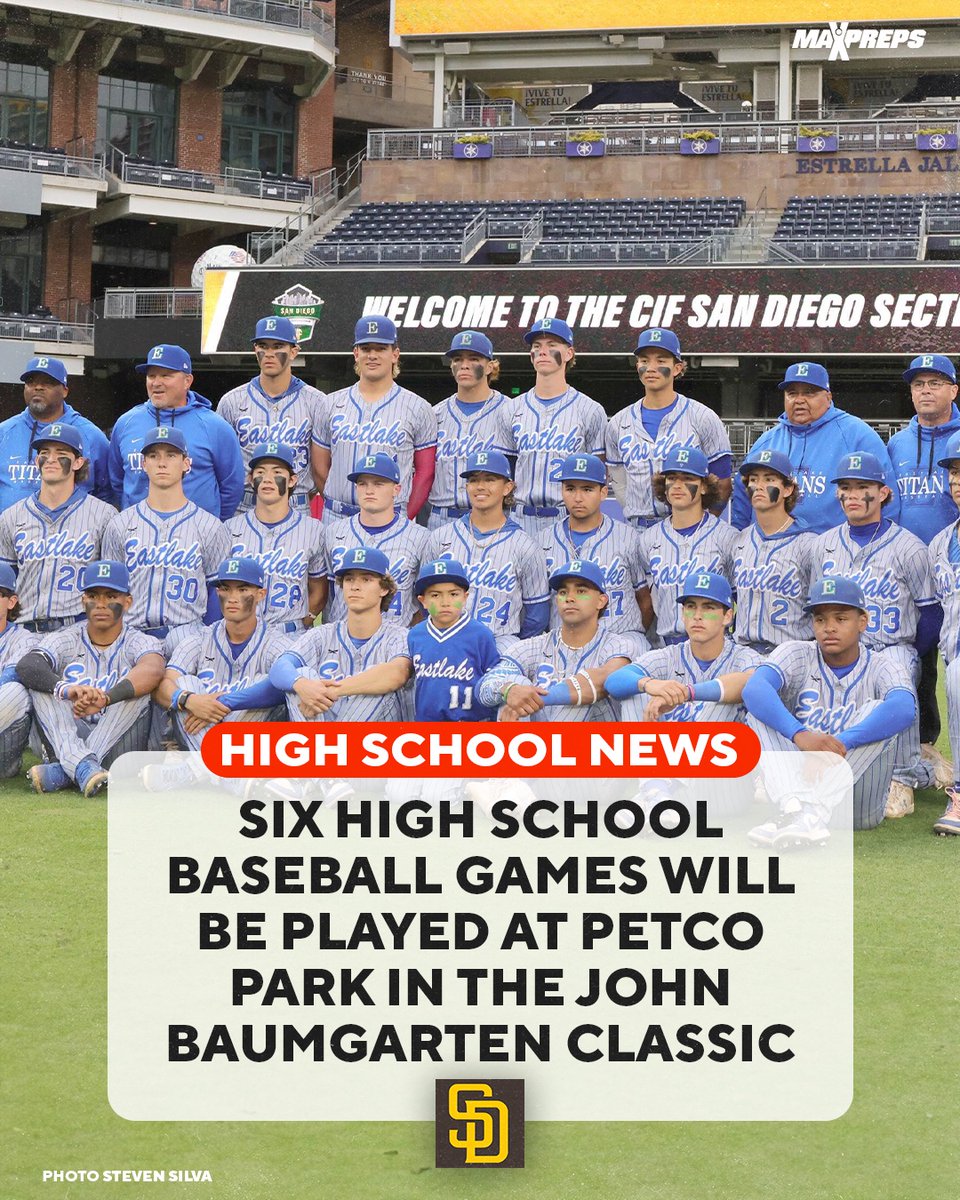 Petco Park in San Diego will host six high school baseball games on April 17 and 19. 🔥⚾️

Story and links to watch on NFHS Network ⬇️
maxpreps.com/news/gOgtxU7bR…