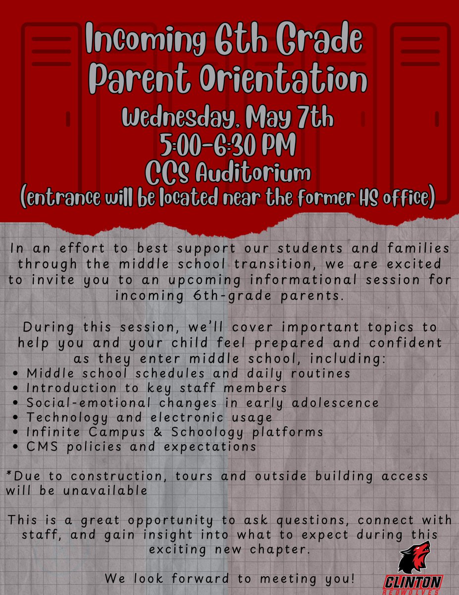 Clinton Middle School (@cmsredwolves) on Twitter photo 