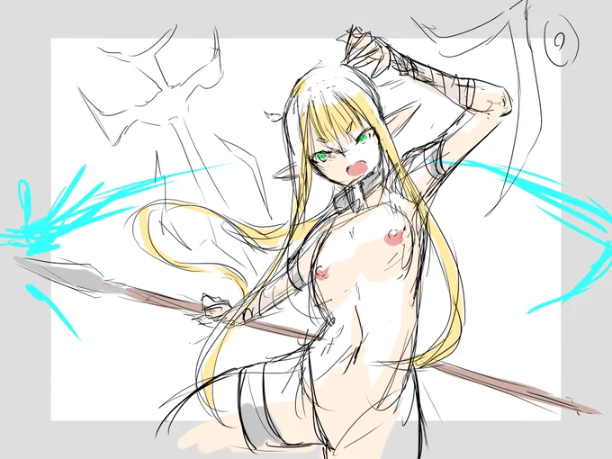 うちの子落書き・義手義足ガールのヘレンさんと魔人騎士のホープ 