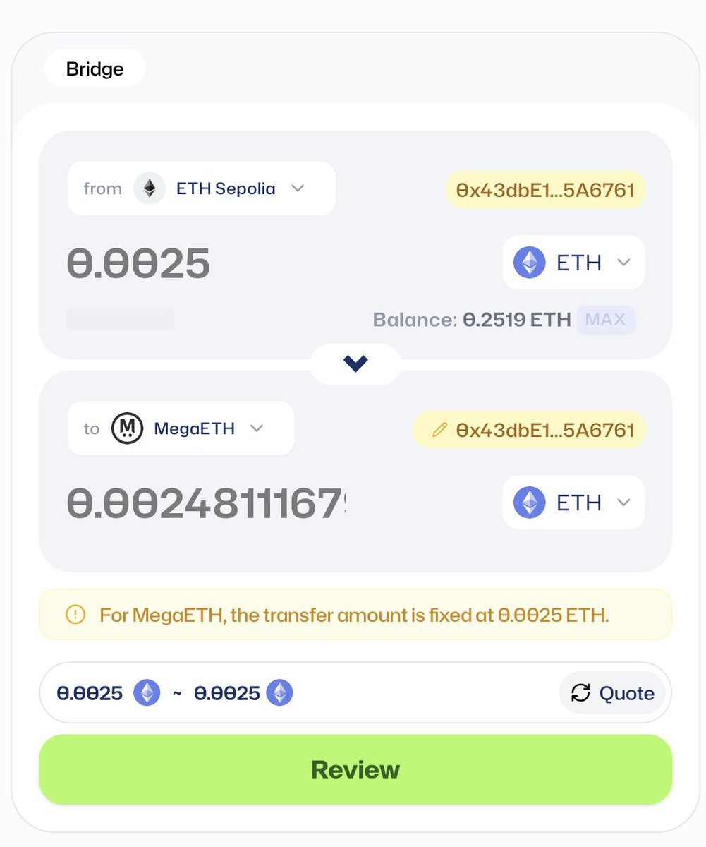 bashorunedward's tweet photo. Gmega Fams!
Day 26 of @megaeth #Testnet!

Let's bridge some SepoliaETH to megaETH Today using @gasyardfi !

STEP 1.
📀Goto https://t.co/clirXIogeo 
📀Complete captcha
📀Input your wallet address
📀Click on "Send me ETH"
📀You will receive 0.1 sepETH

STEP 2.
📀Goto https://t.co/T99hGS3gPm
📀Input 0.0025
📀Click on connect wallet
📀Review
📀Then approve transaction in your evm wallet
"check the image below for guide".