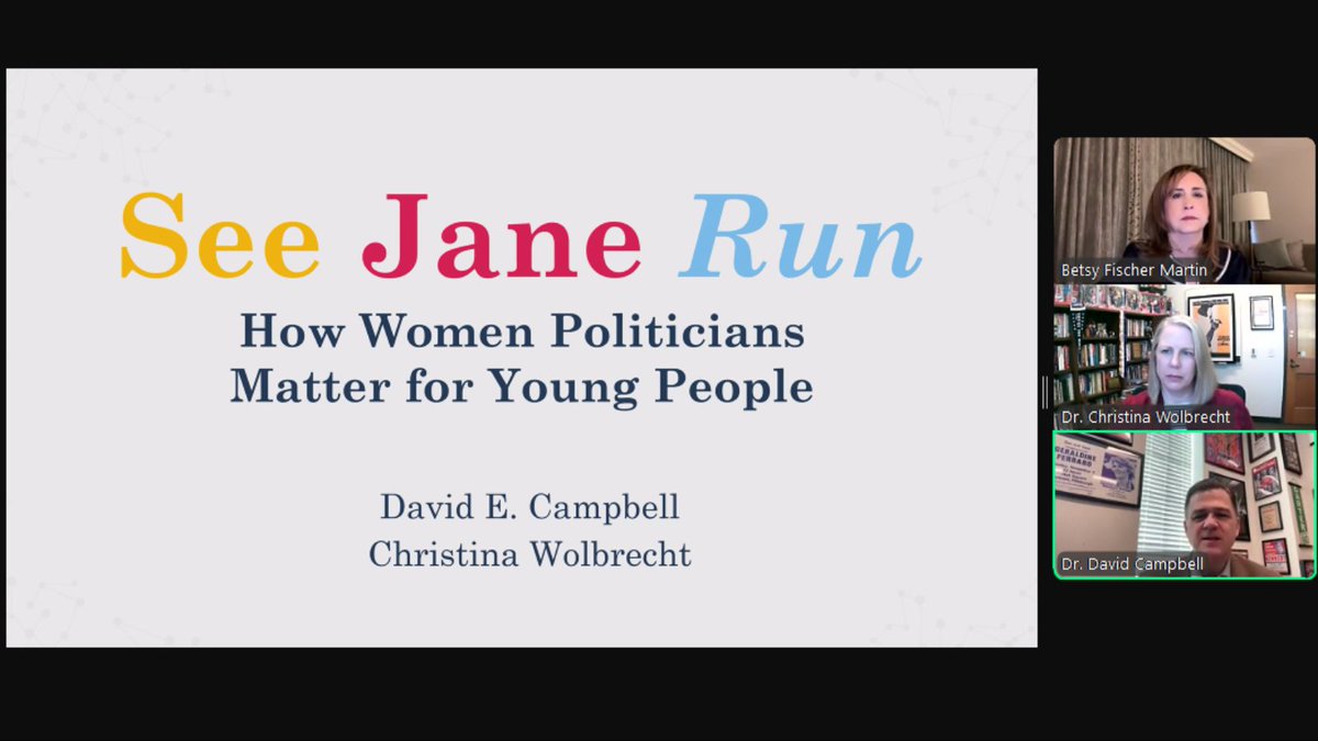 Women & Politics Institute (@au_wpi) on Twitter photo Dr. David Campbell and Dr. Christina Wolbrecht, discussing their new book "See Jane Run" w/ <a href="/BFischerMartin/">Betsy Fischer Martin</a> on #WPIWomenOnWednesdays. Join NOW - bit.ly/4jcOZIf Dr. David Campbell and Dr. Christina Wolbrecht, discussing their new book "See Jane Run" w/ <a href="/BFischerMartin/">Betsy Fischer Martin</a> on #WPIWomenOnWednesdays. Join NOW - bit.ly/4jcOZIf
