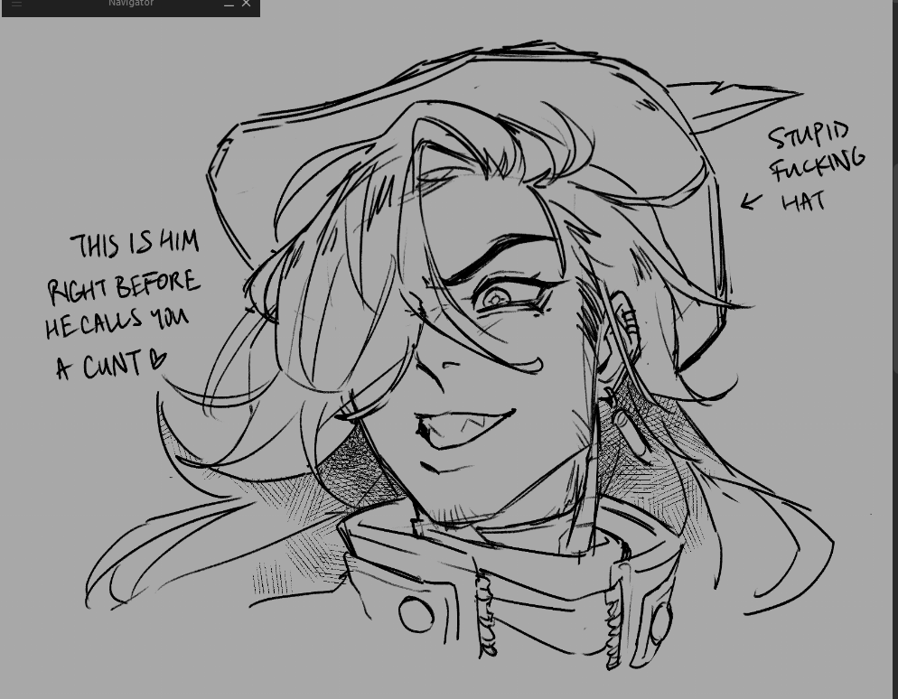 i didnt want to draw his stupid hat but he looks bald without it #boothill