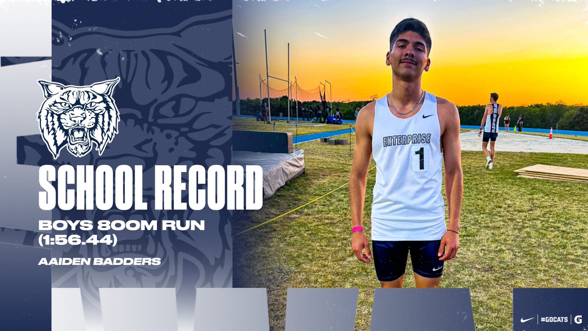 EnterpriseTF's tweet image. SCHOOL RECORD‼️
Boys 800m Run (1:56:44)
Aaiden Badders
| #GoCats
