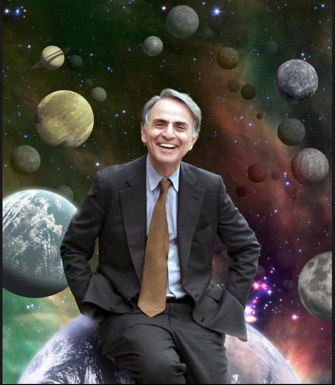 Ya sé que tenemos problemas más graves, pero si alguna vez se estabiliza el país y mejora la educación, habría que  hacer que en todas las escuelas se proyecte  la serie COSMOS de Carl Sagan.  Detrás de cada  libro que escribo está la inspiración de Sagan.