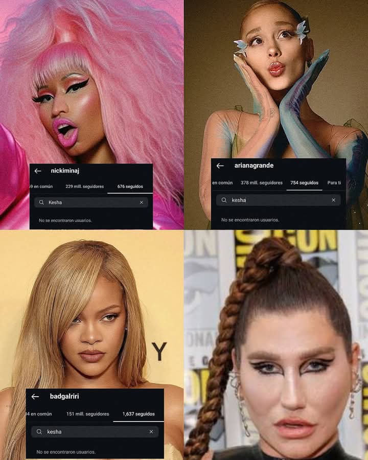 DanySZ143's tweet image. 🚨 BREAKING NEWS 🚨 

Ariana Grande, Nicki Minaj and Rihanna have unfollowed Kesha on Instagram after the substance abuser hated Katy Perry.