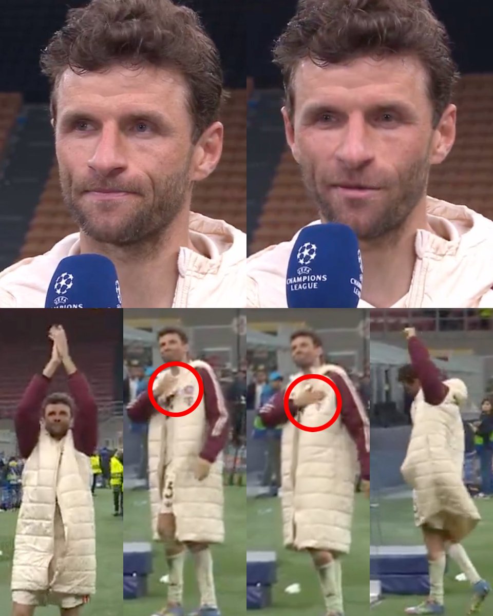 Hoy es un día triste, señoras y señoras. Hoy el gran Thomas Müller jugó su ÚLTIMO PARTIDO DE CHAMPIONS con la camiseta del Bayern Munich. Su sueño era despedirse jugando la final en Munich, pero no pudo ser. Las cámaras de DAZN Alemania captaron el momento en el que se despidió