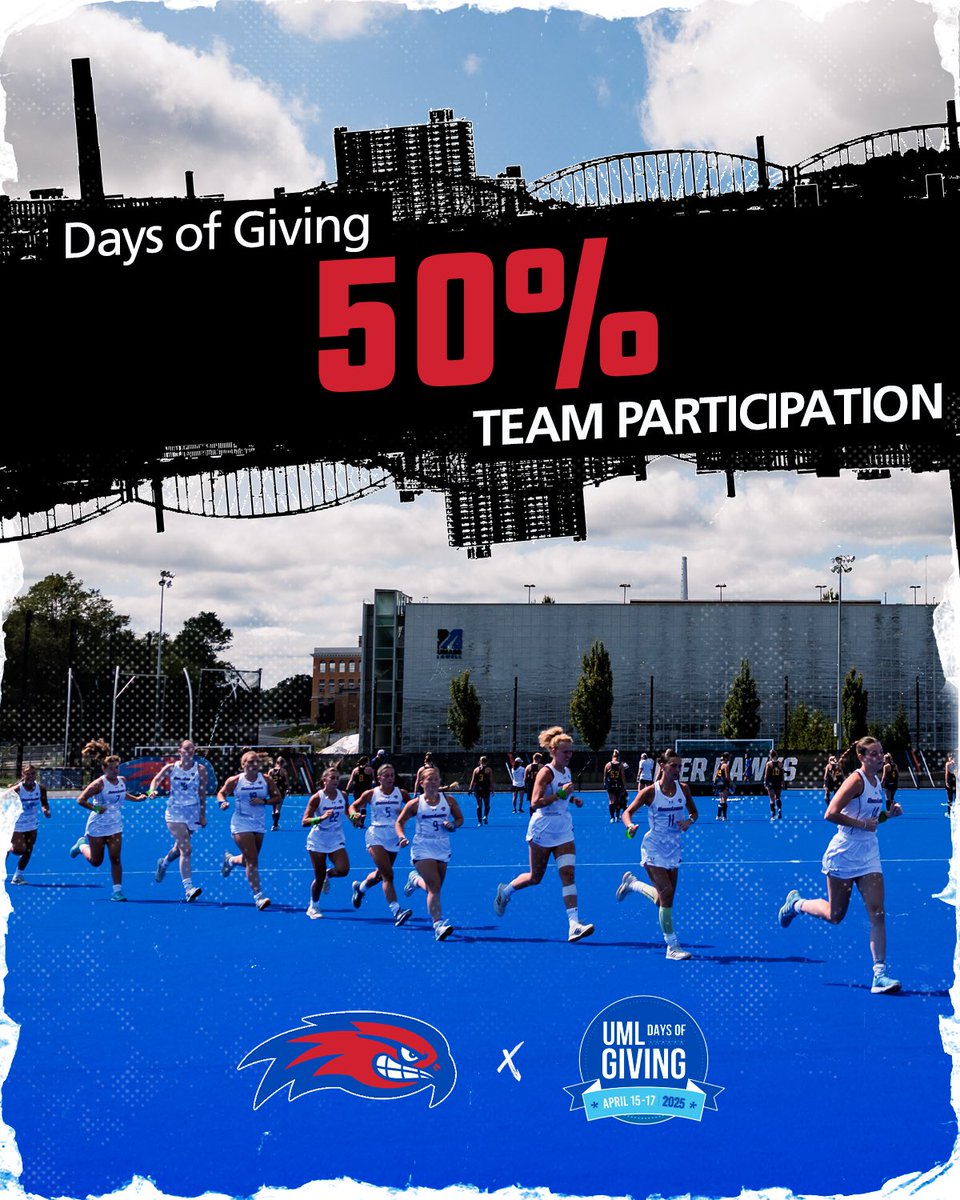 RiverHawkFH's tweet image. Day 2 is still going strong, as we’ve officially surpassed 50% team participation and 💯 total donors!
There is still time to help us lock in the top spot on the leaderboard and earn extra funds for our program!
Give here - givecampus.com/ig01e5
#UnitedInBlue | #UMLGives