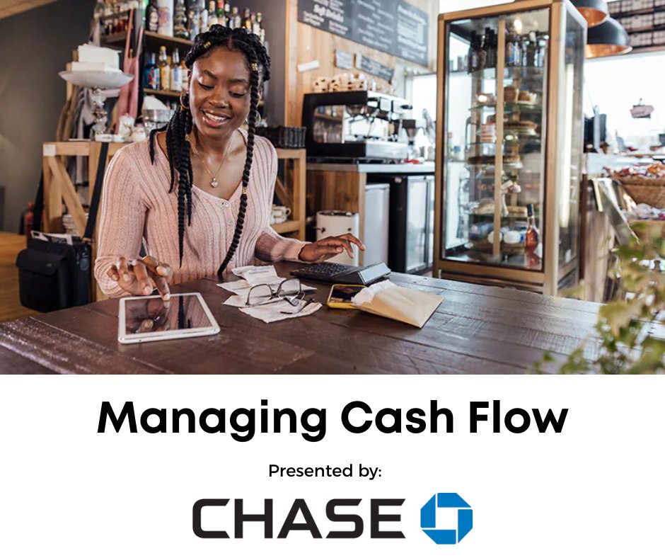 Join us tomorrow for this FREE workshop on Managing Cash Flow. Tracking cash flow can help you understand how money moves through your business and may even help you reduce expenses. Light breakfast provided by Chase Bank. Click for more info ow.ly/KKSn50VC0WC