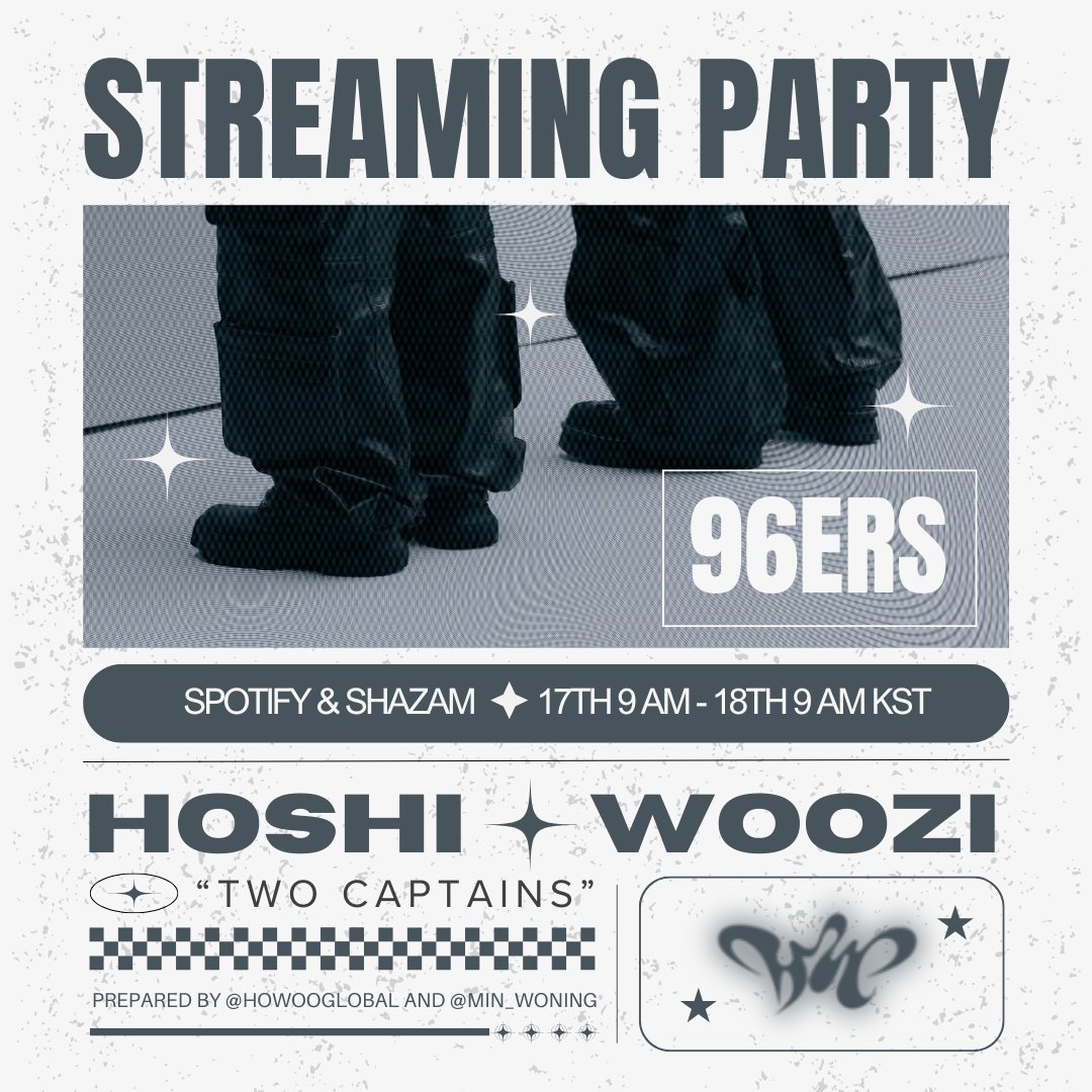 howooglobal's tweet photo. Just do it like us now, just like this.
The 96ERS are calling. Join the 96ers Streaming and Shazam Party! 🖤

“When us two team up, it’s HOWOO, look out.”
Now it’s your turn, Carats. Let's team up and stream loud for our 96ERS. Join the 96ers Streaming and Shazam Party! 🖤 https://t.co/yQJuV1W5iI