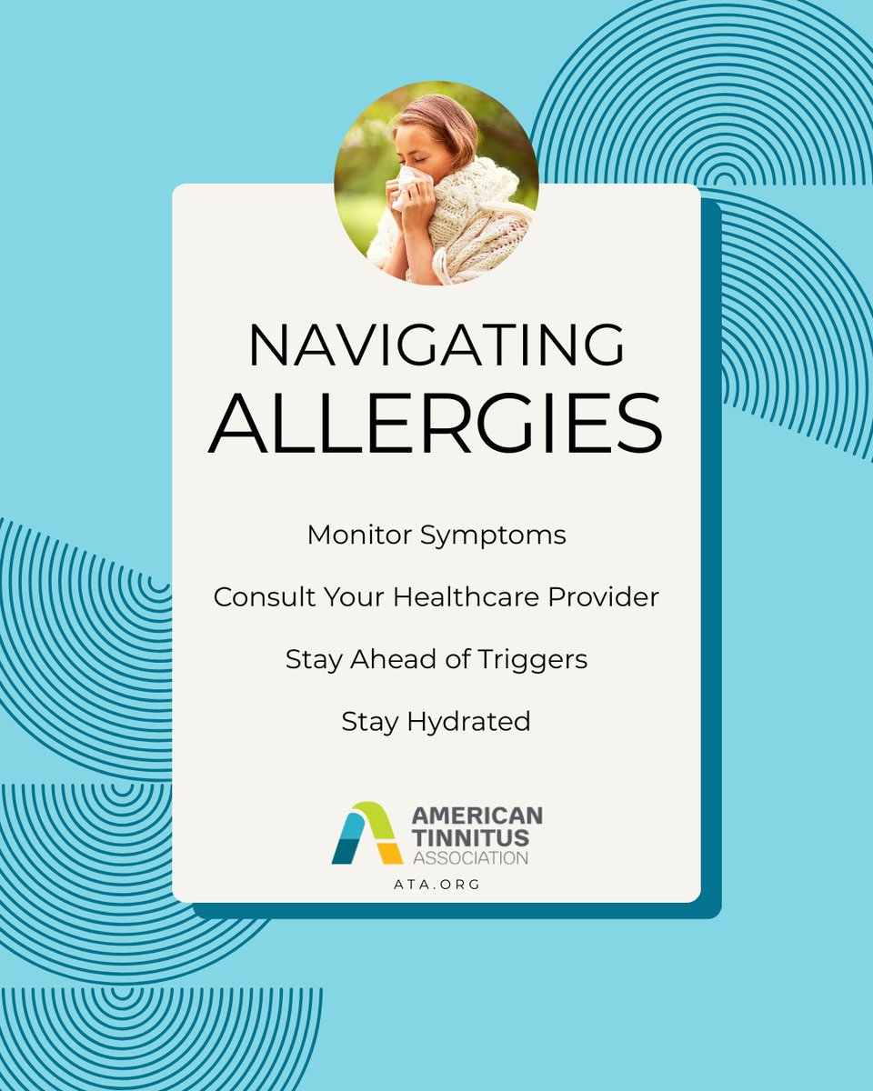 🌸 Tinnitus Acting Up This Allergy Season? You’re not alone!

Allergies can temporarily exacerbate tinnitus. As pollen counts rise, so can those ringing or buzzing sounds.

Here are a few tips to help manage symptoms:
✅ Monitor your tinnitus alongside allergy symptoms to notice