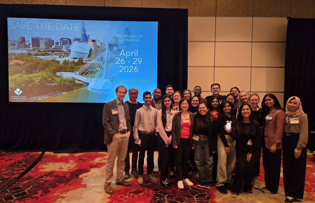 Dr. Deanna Santer (@drdeannasanter) on Twitter photo Time for the awards banquet at #CSI2025 🥳🥂🎉
Here is our <a href="/UM_Immu/">Dept of Immunology @ UofM</a> crew this year- 23 total attendees is pretty good!
We hope to see many in Winnipeg next year too so #savethedate!
<a href="/CdnImmunol/">Canadian Society for Immunology</a> Time for the awards banquet at #CSI2025 🥳🥂🎉
Here is our <a href="/UM_Immu/">Dept of Immunology @ UofM</a> crew this year- 23 total attendees is pretty good!
We hope to see many in Winnipeg next year too so #savethedate!
<a href="/CdnImmunol/">Canadian Society for Immunology</a>