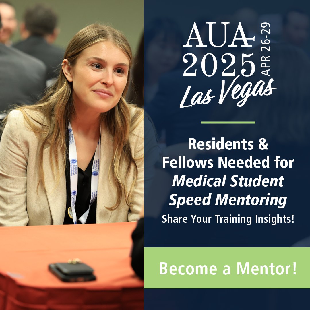 🚨 Paging Residents and Fellows! 🚨 Share your training insights with the next generation of urology residents at the Medical Student Speed Mentoring program!

Register to become a mentor today! 🎉

Learn more here! ➡️ bit.ly/3FVbItl