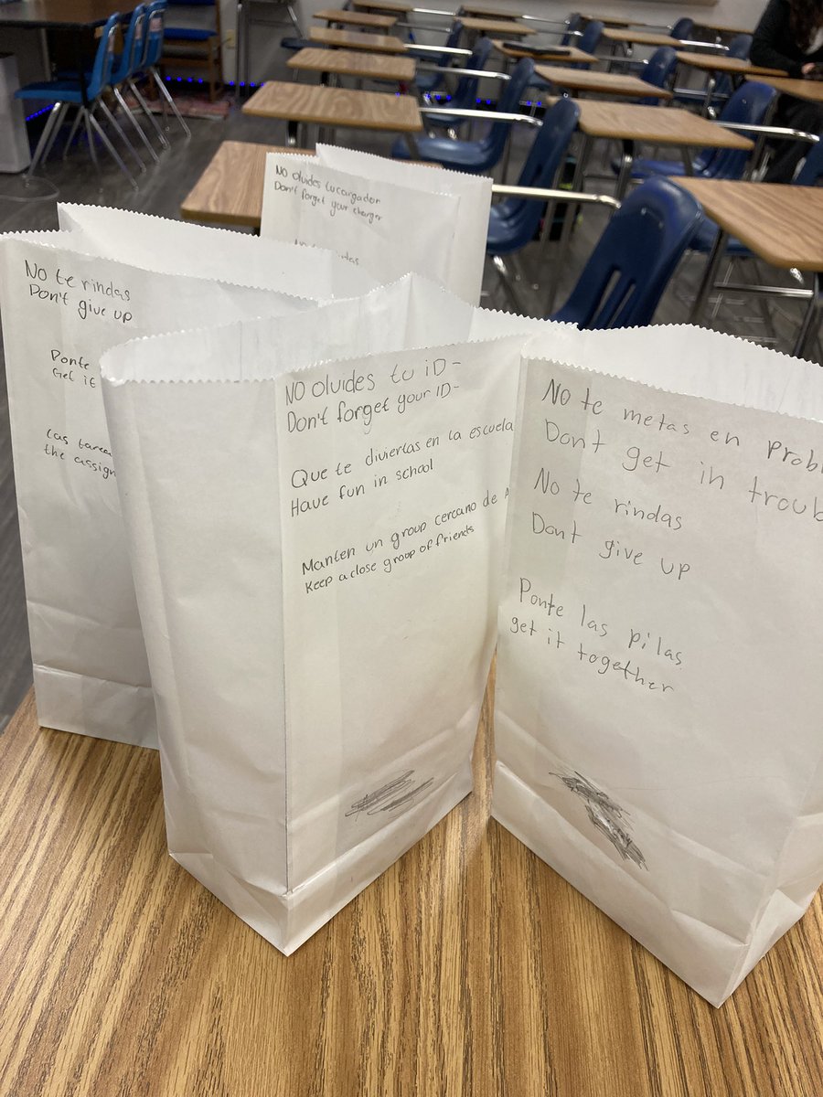 SraSmithRISD's tweet photo. My @Apollo_JH Spanish Speakers class is putting together gift bags with advice for the sixth graders at MTE. We can’t wait to pass them out to our Future Panthers! #apollogearup #risdweareone #risdgreatness #weareramily #risdbetheone https://t.co/vpz3dW0RpL