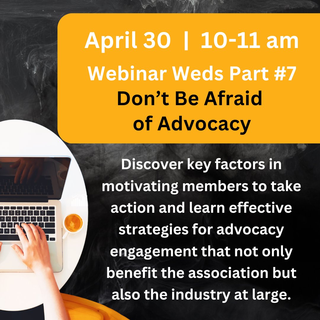 💻 Join us later this month for part 7 of Webinar Weds - Don't be Afraid of Advocacy with Stefanie Reeves, FASAE, CAE, Deputy Chief of Public Policy and Engagement, American Psychological Association.

Register today:  calsae.org/events/webinar…