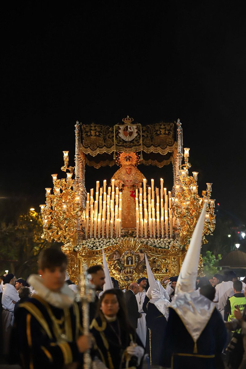 cofradiasmalaga's tweet photo. María Santísima de la Paloma (@Hdad_LaPaloma) continúa por la calle Molina Lario iluminada por completo por su candelería. #CofradíasMLG https://t.co/osstq7kxuw