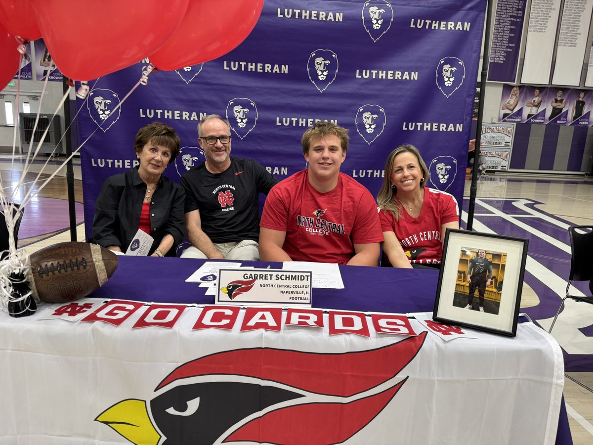 🏈 Congratulations to Garret Schmidt for signing with North Central College to play Football!